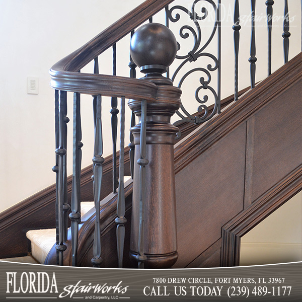 Stairway Newel Posts in Marco Island Florida